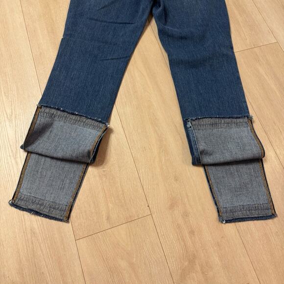 Good American Women’s Good Boy Double Slit Jeans Raw Hem Button Fly Blue Size 10 - Picture 5 of 9